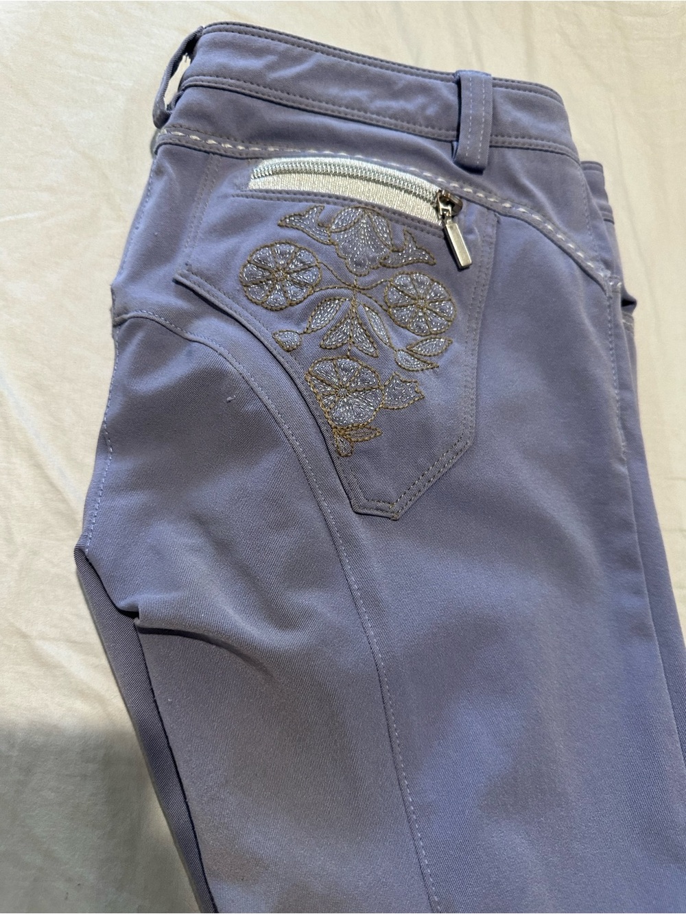 Women's Lavender Embroidered Animo Breeches - I-40